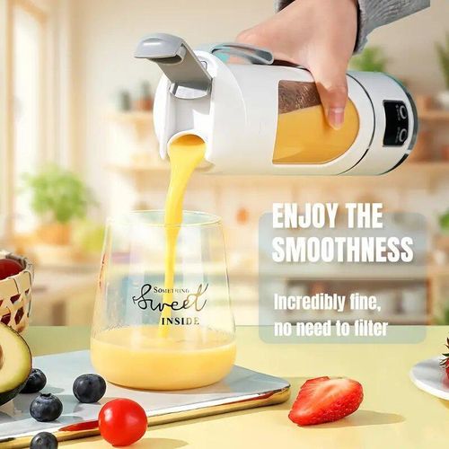 🔥Portable Personal Blender, Usb Rechargeable Blender with Led Display for Smoothies and Liquid Diets, Blender Set, Small Juicer Blender, Home Kitchen Appliance, Portable Juicer Machines (White)