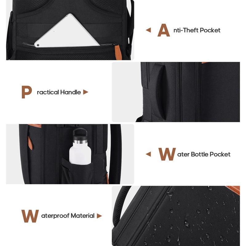 🔥Travel Backpack (Hidden straps) Carry on Luggage, Business Laptop Traveling Weekender Bags (Black)