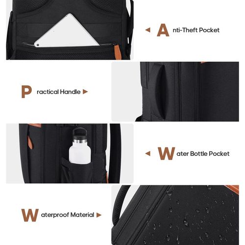 🔥Travel Backpack (Hidden straps) Carry on Luggage, Business Laptop Traveling Weekender Bags (Black)