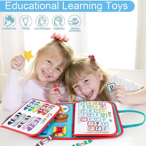 🔥Busy Board Montessori Toys for Boys & Girls Birthday Gifts,Early Educational Game Travel Toys, Preschool Activities for Learning Fine Motor Skil