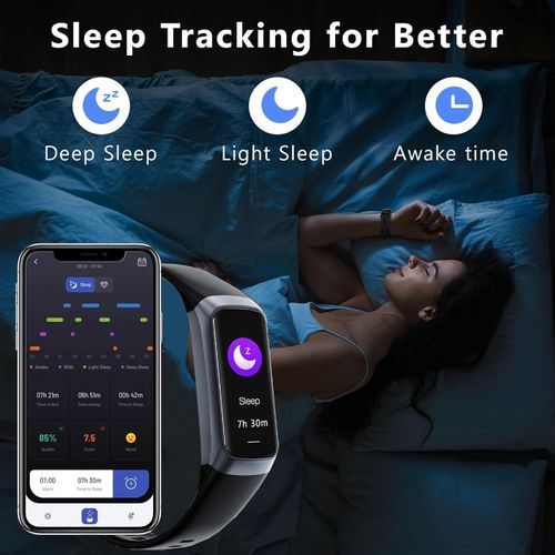 🔥Fitness Tracker with Heart Rate&Blood Oxygen&Sleep Monitor, 20+ Sports Modes Smart Watches, Activity & Step Tracker Smart Watch for Android&iOS Phones (Black)