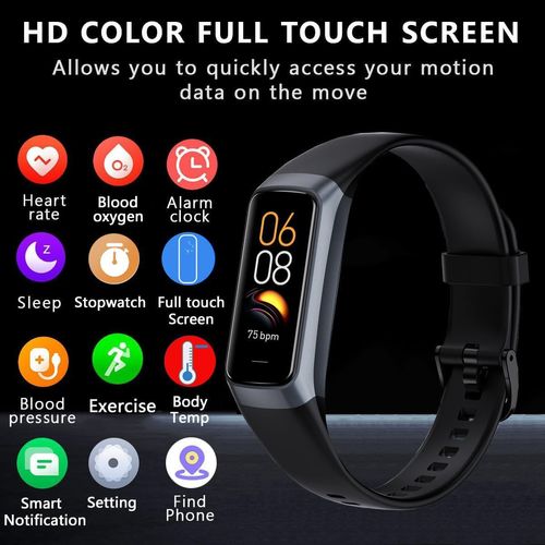 🔥Fitness Tracker with Heart Rate&Blood Oxygen&Sleep Monitor, 20+ Sports Modes Smart Watches, Activity & Step Tracker Smart Watch for Android&iOS Phones (Black)