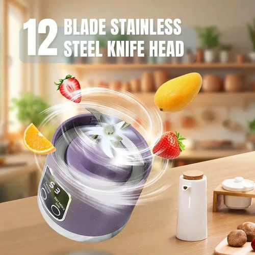 🔥Portable Personal Blender, Usb Rechargeable Blender with Led Display for Smoothies and Liquid Diets, Blender Set, Small Juicer Blender, Home Kitchen Appliance, Portable Juicer Machines (White)