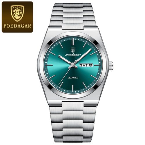 🔥Men's Casual Business Round Dial Analog Quartz Watch (Green Dial)