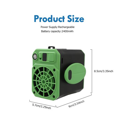 Waist-hung fan, high wind power, portable cooling fan for construction sites, outdoor & camping use