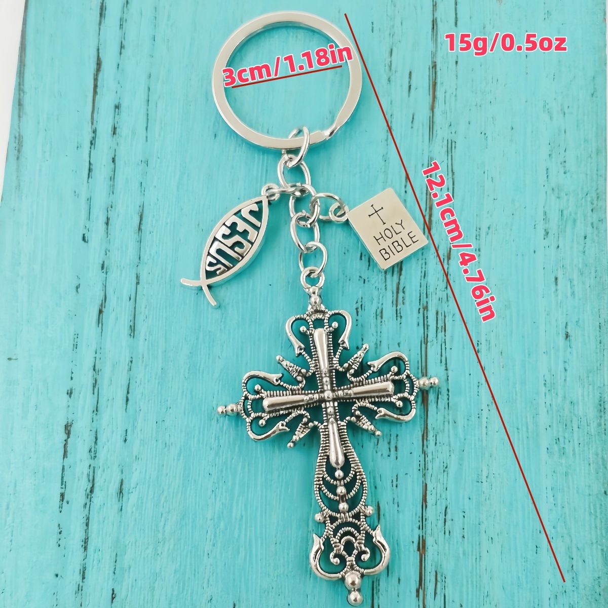 Faith Cross Charm Keychain
