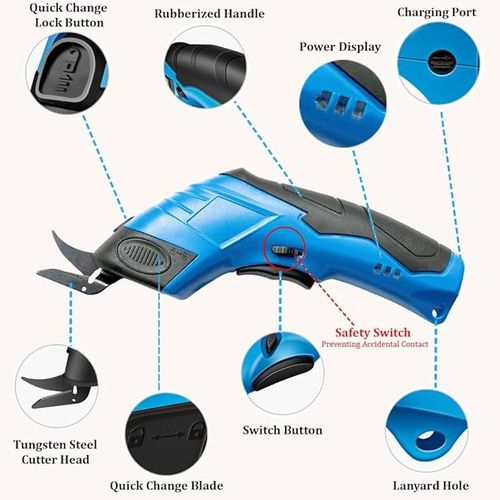 Heavy Duty Professional Shears Cutting Tool Automatic Cordless Electric Scissors Fabric Cutter
