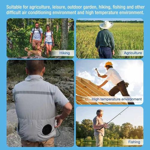 Summer Fan Jacket USB Heat Dissipation Lasting High Power Cargo Coats Outdoor Fishing Functionl Cooling Air-conditioning Suit