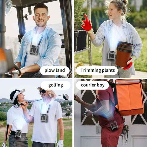 2025 New Hot 10000mah USB High Speed Wearable Fan Waist Clip Portable Fan Rechargeable Battery Power Outdoor Travel Cooling Fan