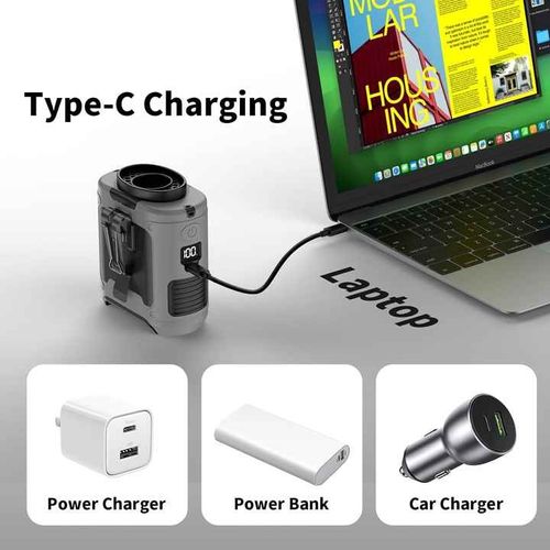 2025 New Hot 10000mah USB High Speed Wearable Fan Waist Clip Portable Fan Rechargeable Battery Power Outdoor Travel Cooling Fan