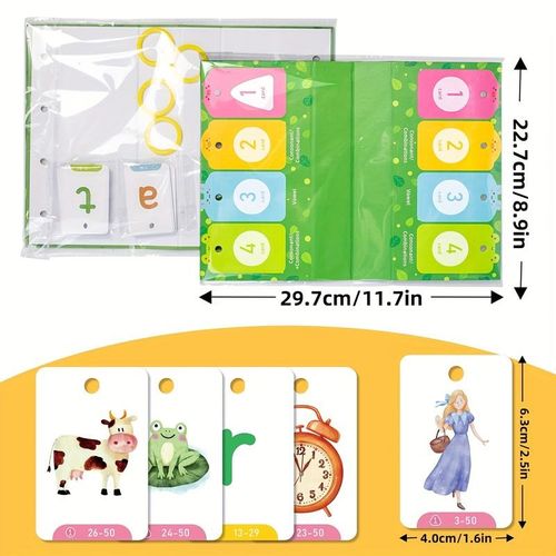 129-Piece Visual Word Learning Flash Cards – Early Education Cognitive Cards for Kids