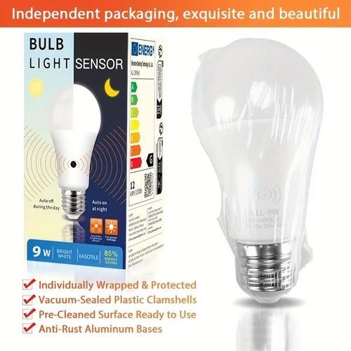 Motion Sensor Bulbs, 9W Equivalent to 60W, Indoor Automatic Motion Activated, A19,E26, 3000K Dusk to Dawn Safety Bulbs, Suitable for Entrance, Porch, Stairs, Corridor, 1pc