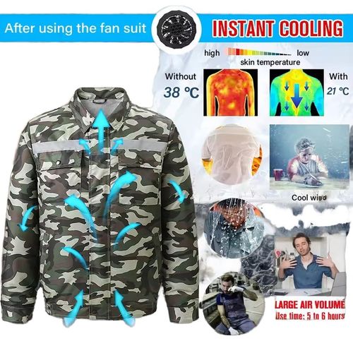 Summer Fan Jacket USB Heat Dissipation Lasting High Power Cargo Coats Outdoor Fishing Functionl Cooling Air-conditioning Suit