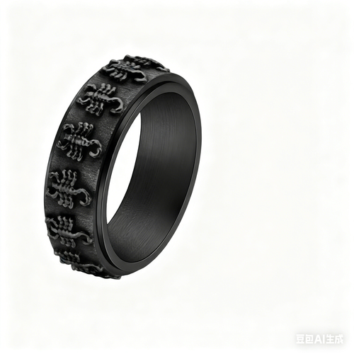 Vintage Spinning Scorpion Ring – Hip-Hop Animal Style PVD Stainless Steel Waterproof Anxiety Relief Ring (Gold SilverBlack)
