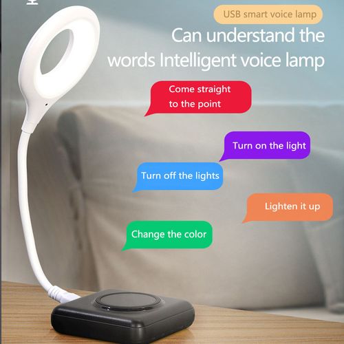 USB Smart Voice-Controlled Eye-Caring Night Light - English Mini Bedside Lamp, Voice-Activated Reading LED Light, Buy Two Get One Free ​