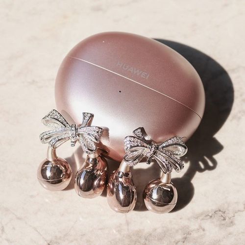 Violet Butterfly Diamond Ear Clip Wireless Bluetooth Headphones (Upgraded Version with Ear Jewelry), Star Ring Design, Long Battery Life, Noise Cancelling, HiFi Stereo Sports Earbuds