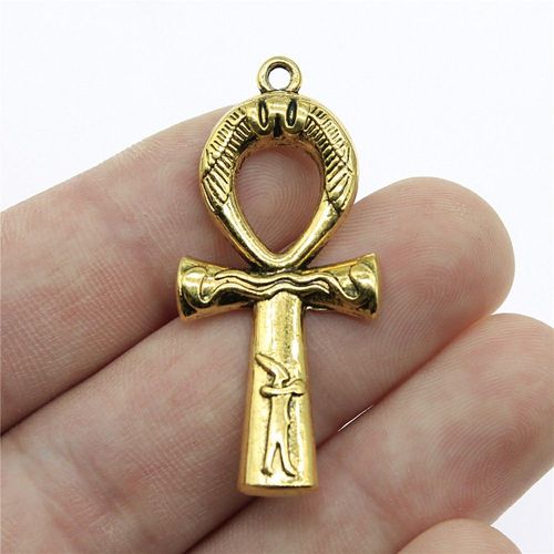 What You See Is What You Get: 43×19mm Ankh (Key of Life) Keychain (Gold + Silver) | 2-in-1, Doubles as Necklace, Buy One Get One Free