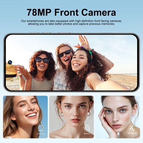 I17 Pro Max Android Smartphone (3GB+16GB) - 6.9-Inch Large Screen, Global Version, 5 Colors Available (Black White Gray Gold Orange), Free Phone Case + Charger Included & Long-Lasting Battery