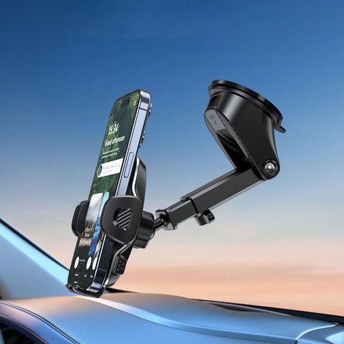 2025 New Metal + Plastic Car Phone Mount - 360° Rotatable Gravity & Suction Design, Universal for Air Vent, Dashboard & Windshield, Portable Adjustable Heavy-Duty Holder