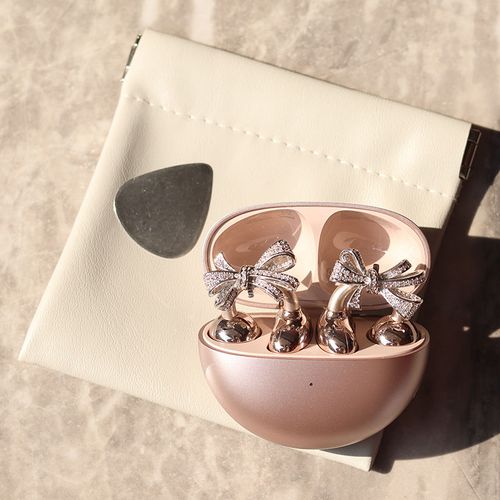 Violet Butterfly Diamond Ear Clip Wireless Bluetooth Headphones (Upgraded Version with Ear Jewelry), Star Ring Design, Long Battery Life, Noise Cancelling, HiFi Stereo Sports Earbuds