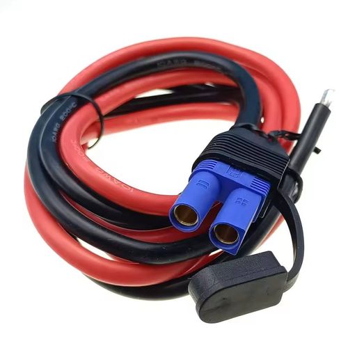 Waterproof EC5 Male-Female Plug Cable - 100A High Current, High Temperature Resistant Silicone, 10AWG, for Car Emergency Starter Power & Motorcycle Jumper Cables with Copper Lugs