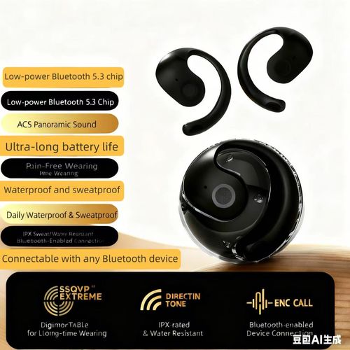 2025 New Coconut Ball Open-Ear OWS Bluetooth Earphones - Wireless Non-In-Ear Air Conduction Sports Gaming TWS Headphones with HiFi Bass (Purple Nude Optional)