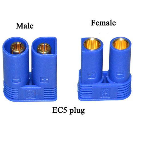Waterproof EC5 Male-Female Plug Cable - 100A High Current, High Temperature Resistant Silicone, 10AWG, for Car Emergency Starter Power & Motorcycle Jumper Cables with Copper Lugs