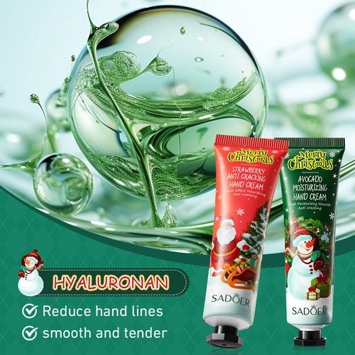 SADOER 8PCS Christmas Hand Cream & Lip Balm Set – Moisturizing Repair Anti-Chapped, Natural Organic Shea Butter, Nourishing Gift Set for Autumn Winter