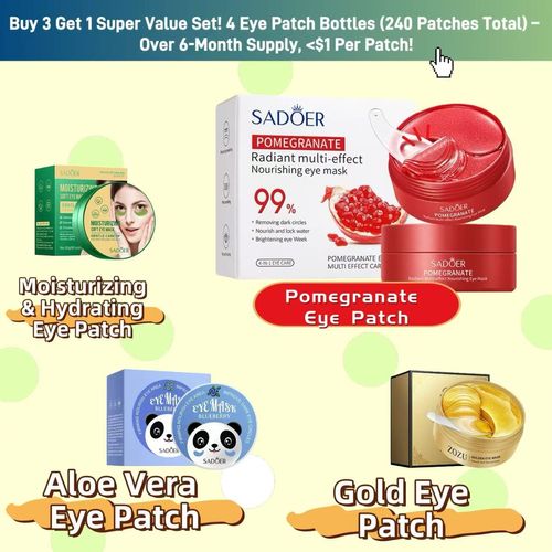 ZOZU Full Range Eye Patches - Hydrating Moisturizing Nourishing Gold Pomegranate Avocado Aloe Blueberry Variants | Buy 3 Get 1 Super Value Set, 240 Patches Total, Less Than $1 Per Patch!