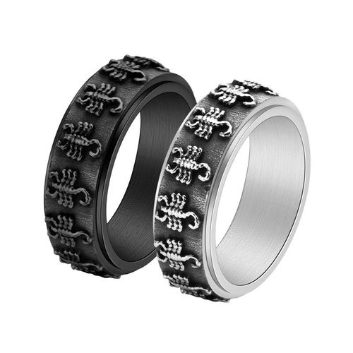Vintage Spinning Scorpion Ring – Hip-Hop Animal Style PVD Stainless Steel Waterproof Anxiety Relief Ring (Gold SilverBlack)