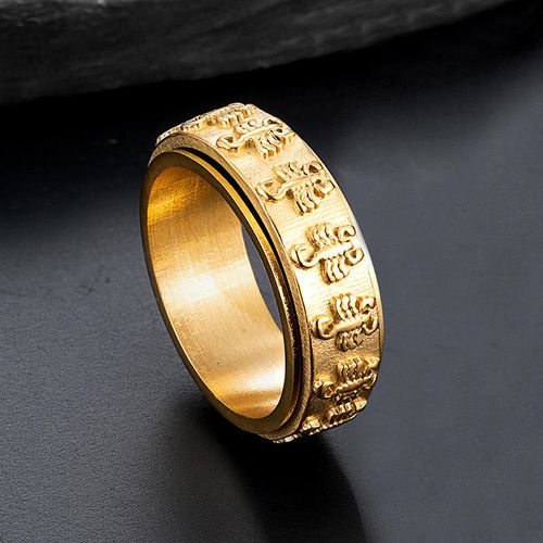 Vintage Spinning Scorpion Ring – Hip-Hop Animal Style PVD Stainless Steel Waterproof Anxiety Relief Ring (Gold SilverBlack)