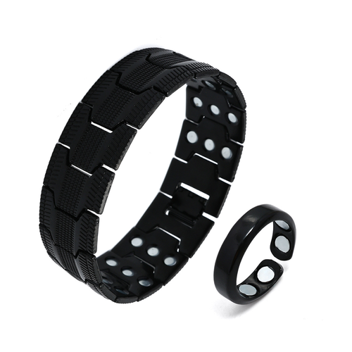 Red Copper Magnetic Bracelet, Fashionable Retro Red Copper Cross Double-Row Magnet, Men's Gift