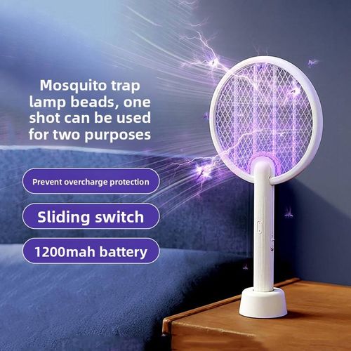 Qualitell Folding Electric Mosquito Swatter – 2-in-1 USB Rechargeable Mosquito Killer Lamp & Racket, Powerful UV Light Mosquito Zapper, Safe & Effective for Home Use, Long-Lasting Battery