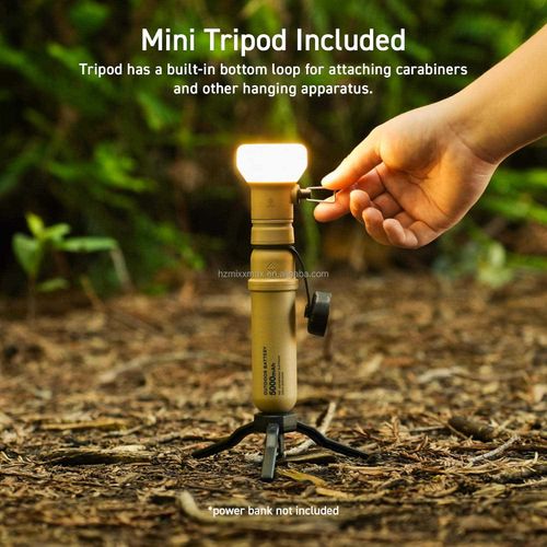 3-in-1 Retro LED Camping Lamp with Large-Capacity Power Bank & Mini Tripod – Portable Outdoor Tent Light, USB Rechargeable, Multifunctional Long-Lasting Lighting for Camping & Atmosphere