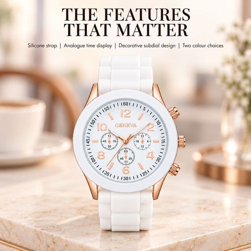 GENEVA Silicone Strap Fashion Watch