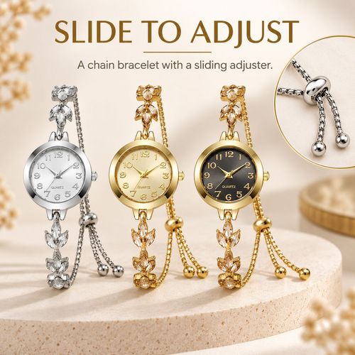 Women's Clover-Style Quartz Bracelet Watch