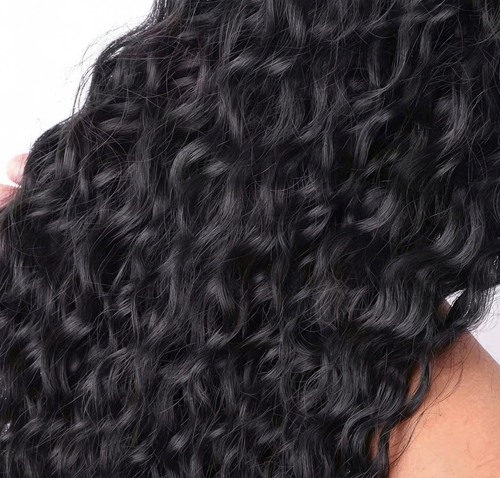 100% Human Hair Deep Wave Bundles Natural Black Soft Curly Hair Weave Extensions For Ladies