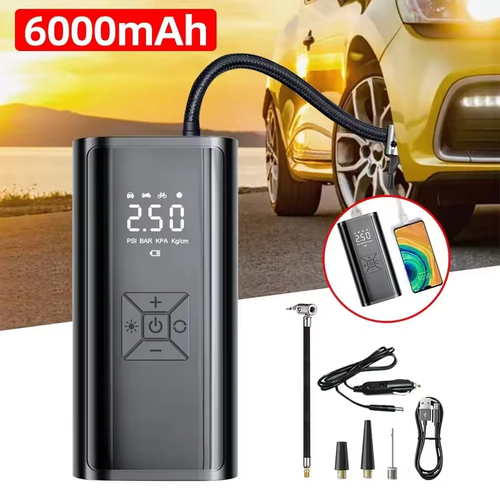 Small, portable, multifunctional wireless household air pump for cars, bicycles, tires, electric vehicles, and charging pumps