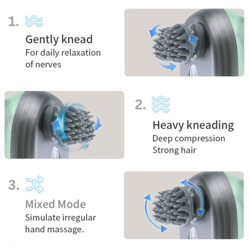 Electric Scalp Massager Silicone Head Scalp Kneading Vibration Device 6 Mode for Hair Growth Stress Relax Waterproof Massageador