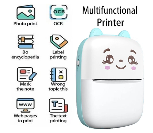Mini Portable Printer Photo Picture Office Receipt QR Code Label List Note Pocket Thermal Printer Wireless Smart Inkless Printer