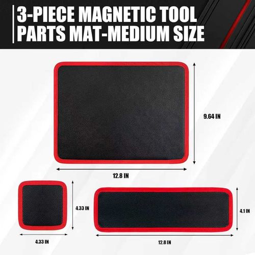 New 3-piece set of magnetic tool pads, magnet tool storage pads, magnetic leather pads