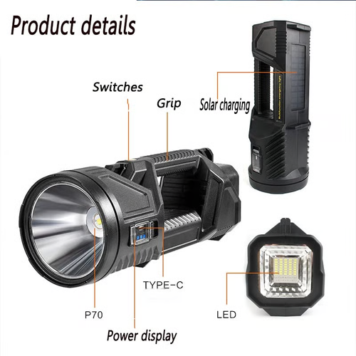 Multifunctional LED Solar Flashlight
