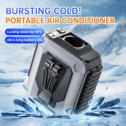 The latest upgraded version of portable USB rechargeable mobile power supply hands-free waist clip fan strong wind suitable for outdoor work sports hiking