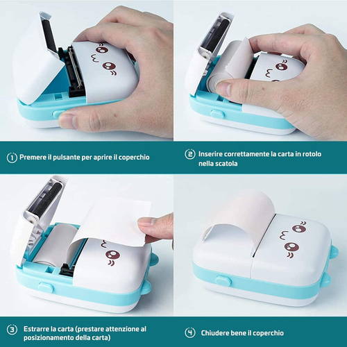 Mini Portable Printer Photo Picture Office Receipt QR Code Label List Note Pocket Thermal Printer Wireless Smart Inkless Printer