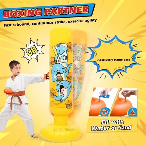 The latest children's inflatable sandbag training column boxing toy thickened PVC indoor and outdoor boxing training activities