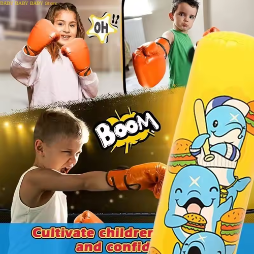 The latest children's inflatable sandbag training column boxing toy thickened PVC indoor and outdoor boxing training activities