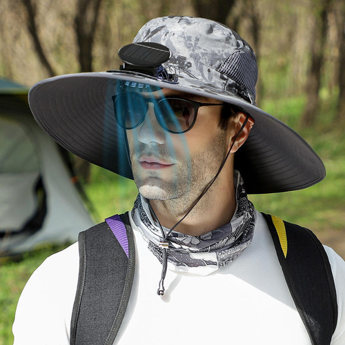 Multifunctional Solar Fan Hat for Outdoor Activities - Anti-UV Sunshade Waterproof Fishing Hat and Mountaineering Hat