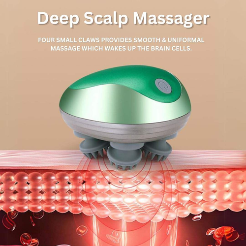 Electric Scalp Massager Silicone Head Scalp Kneading Vibration Device 6 Mode for Hair Growth Stress Relax Waterproof Massageador