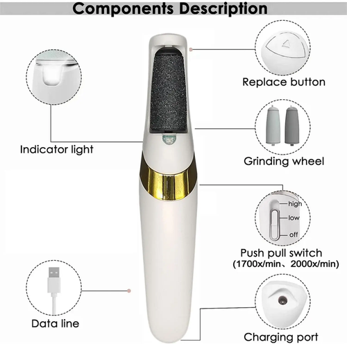 New rechargeable electric callus remover wireless men and women electronic foot dermabrasion device to remove dry rough heel calluses 2025