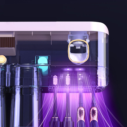 New Wall-Mounted UV Toothbrush Sterilizer Stand - Rechargeable with Timer, Wireless Sterilization